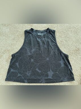 NOBULL Women's Charcoal Floral Crop Tank